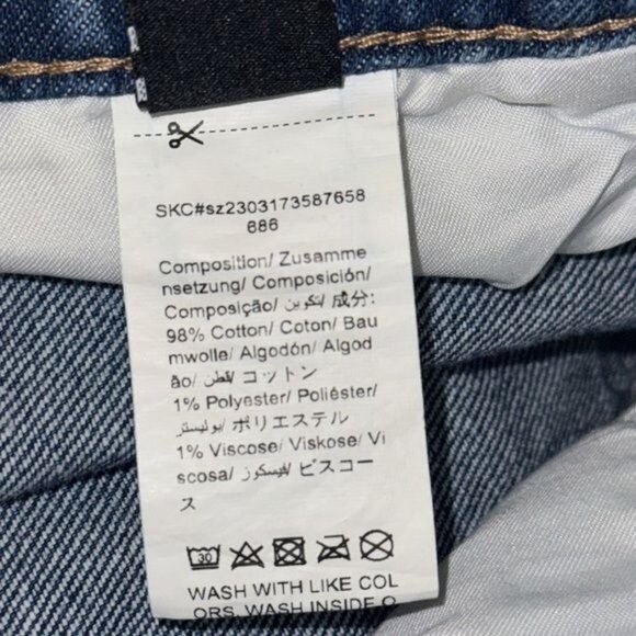 Shein Womens High-Waisted Blue Denim Shorts Size 30 - Picture 2 of 10